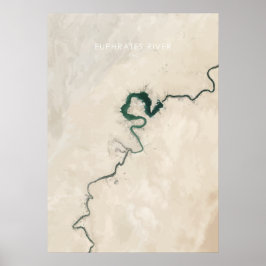 Póster Río Euphrates, Ilustracion de Viajes del Iraq