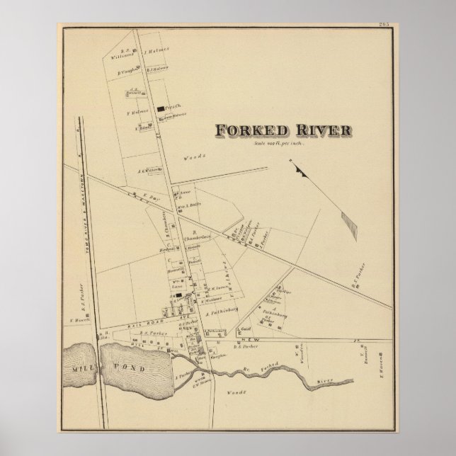Póster Río Forked, Nueva Jersey (Frente)