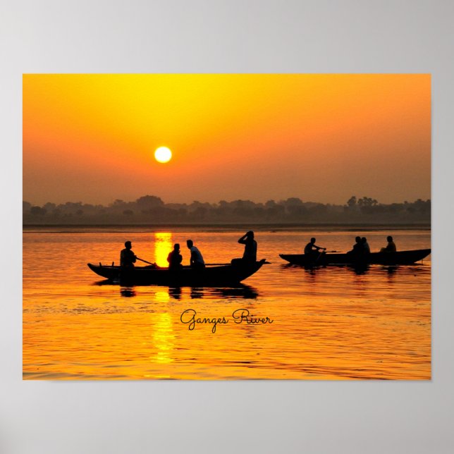 Póster Río Ganges, foto pintoresca del paisaje (Frente)