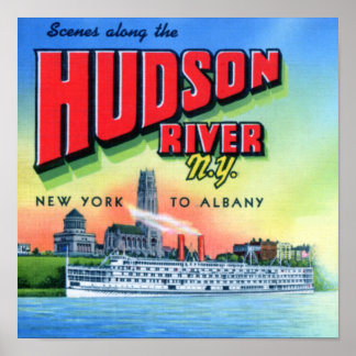 Póster Río Hudson Nueva York a Albany