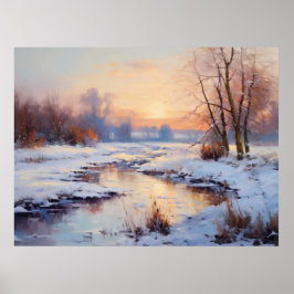 Póster Río Icy Havel al atardecer
