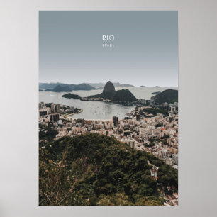 Póster Río, Ilustracion de Viajes de Brasil