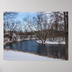 Póster Río James azul invernal