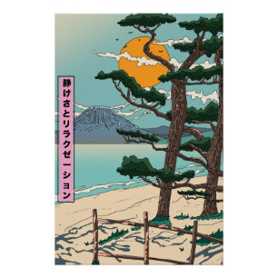 Póster Río japonés de calma y relajación.
