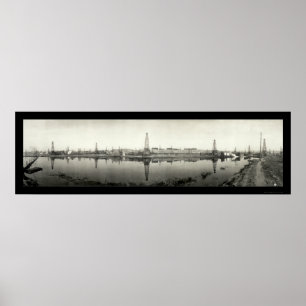 Póster Río Kern, CA Oil Photo 1910