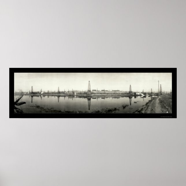 Póster Río Kern, CA Oil Photo 1910 (Frente)