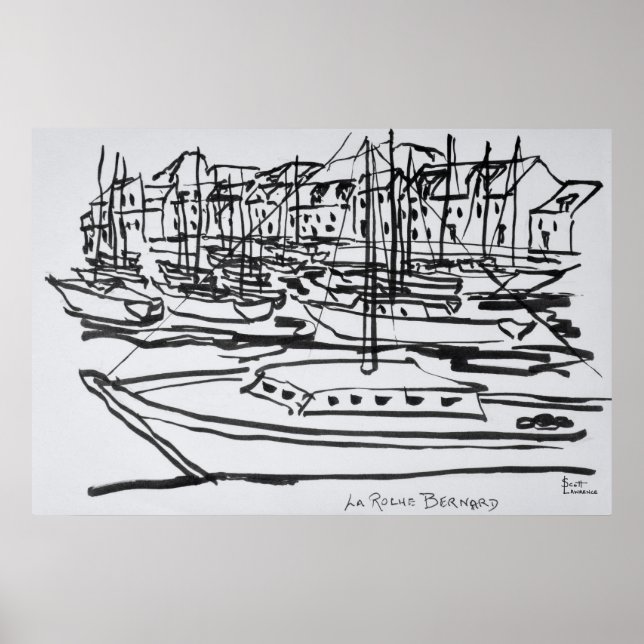 Póster Río La Vilaine | La Roche-Bernard, Bretaña (Frente)