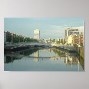 Póster Río Liffey En El Centro De Dublín