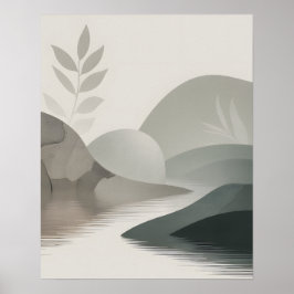 Póster Río Minimalista