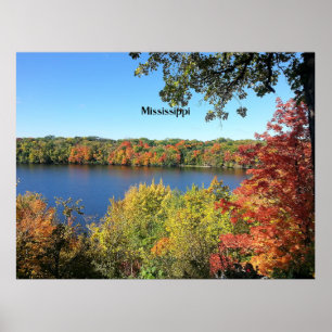 Póster Río Misisipi, otoño,