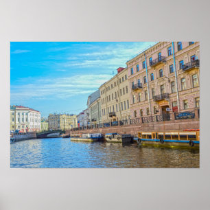 Póster Río Moyka, San Petersburgo, Rusia