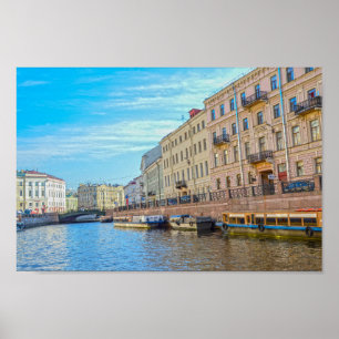 Póster Río Moyka, San Petersburgo, Rusia