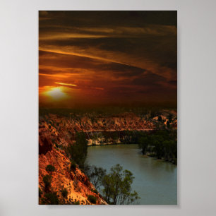Póster Río Murray Australia Sunset, Poster