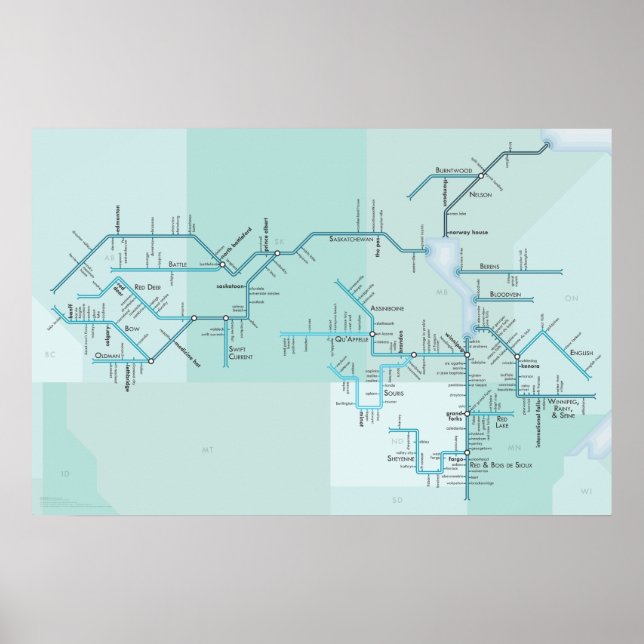 Póster Río Nelson y Lago Winnipeg, 30" x 20" (Frente)