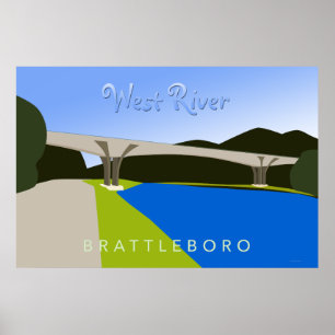 Póster Río Oeste - Brattleboro, Poster VT