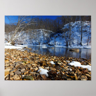 Póster Río Olentangy en invierno, Highbanks Metro Park, O