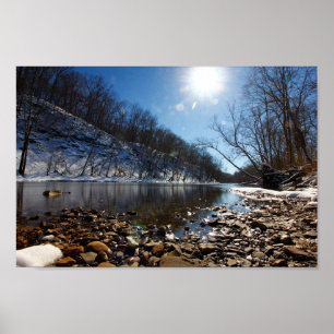 Póster Río Olentangy en invierno, Highbanks Metro Park, O