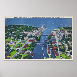 Póster Río Oswego, encrucijadas, entrada al puerto