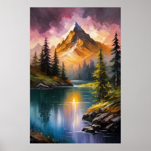 Póster Río pacífico en un Edén forestal