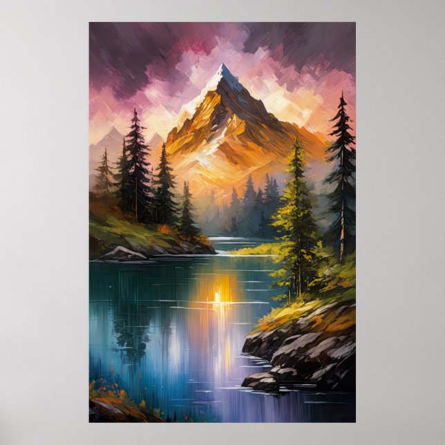 Póster Río pacífico en un Edén forestal (Frente)