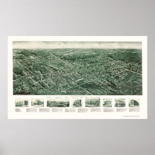 Póster Río Perla, Mapa Panorámico NY - 1924