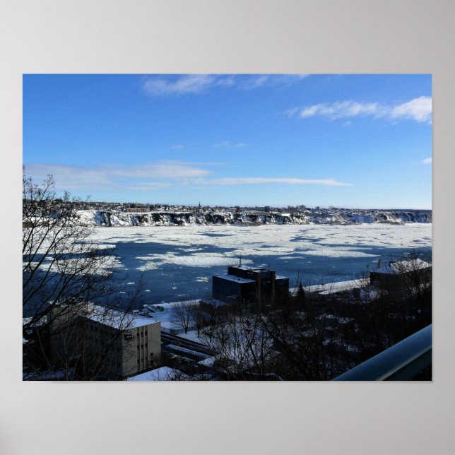 Póster Río San Lorenzo en invierno, Quebec, Canadá (Frente)