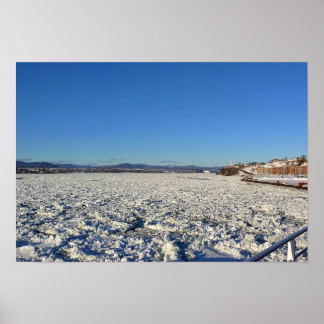 Póster Río San Lorenzo en invierno, Quebec, Canadá (Frente)