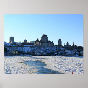 Póster Río San Lorenzo y Ciudad Vieja de Quebec, Quebec
