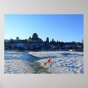 Póster Río San Lorenzo y Ciudad Vieja de Quebec, Quebec