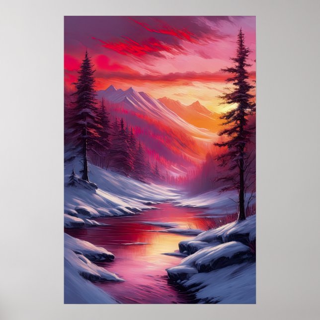 Póster Río Snowy y los cielos de Crimson (Frente)