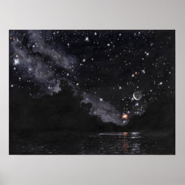 Póster Río Starlit esperando Escorpio: 24x18