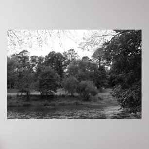 Póster Río Taff en Bute Park, Cardiff - BW