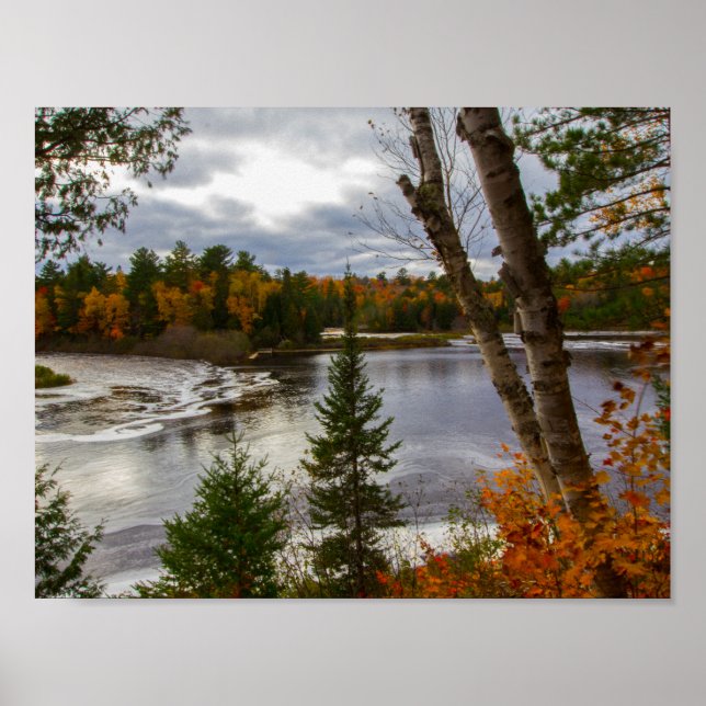 Póster Río Tahquamenon en otoño, Michigan (Frente)