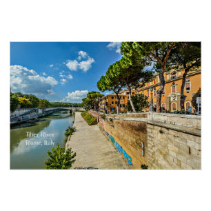Póster Río Tíber, Roma, Italia