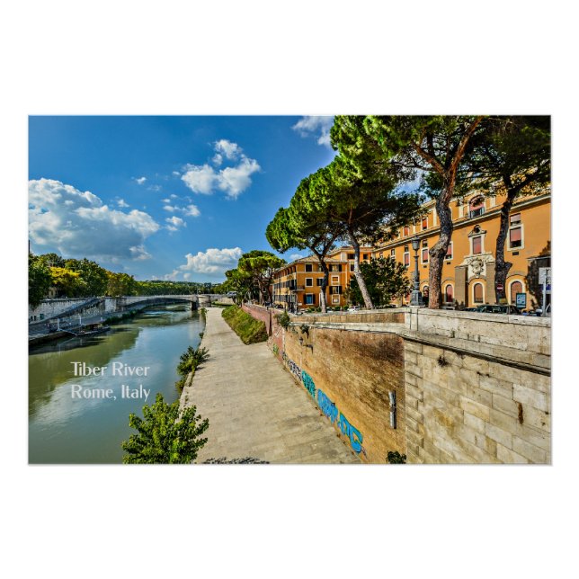 Póster Río Tíber, Roma, Italia (Anverso)