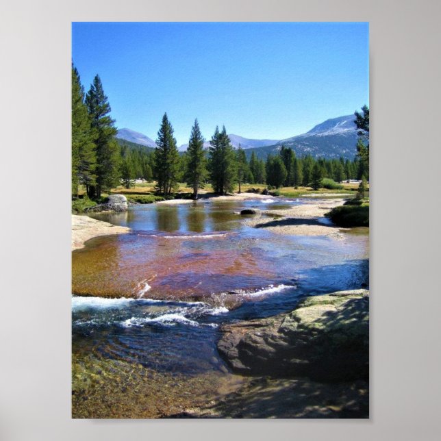 Póster Río Tuolumne en Tuolumne Meadows, Yosemite, CA (Frente)
