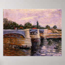 Póster Río Van Gogh Seine con Pont del Grande Jette