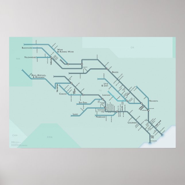 Póster Ríos de Brazos y Colorado (Frente)