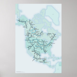 Póster Ríos de Norteamérica