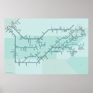 Póster Ríos de Tennessee y Cumberland 30" x 20"