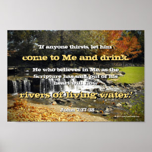 Póster Ríos del agua viva, biblia del cristiano del 7:37