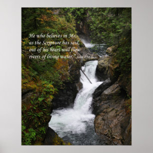 Póster Ríos del poster inspirador de la pared del agua