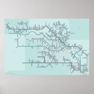 Póster Ríos Rojo y Arkansas 30" x 20"