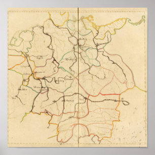 Póster Ríos y valles de Alemania