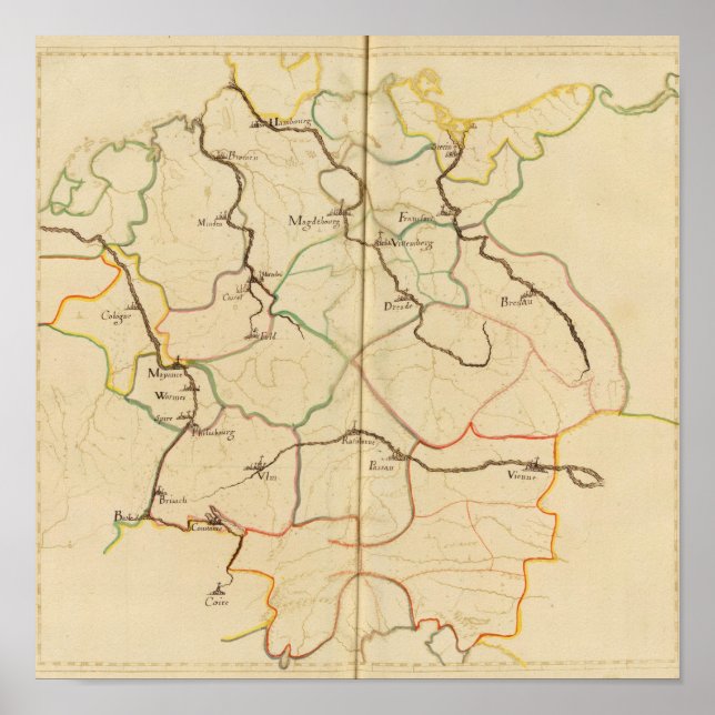Póster Ríos y valles de Alemania (Frente)