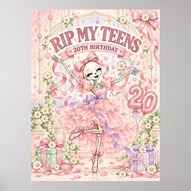 Póster RIP Mis Años de Adolescente Fiesta de Cumpleaños 2 (Frente)