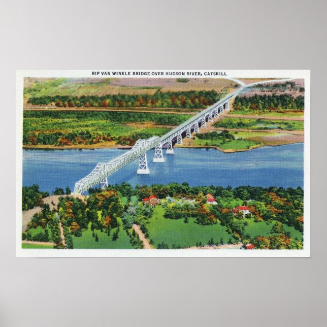 Póster Rip Van Winkle Bridge over Hudson River (Frente)
