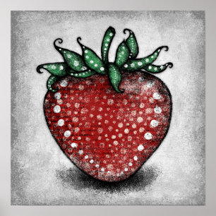 Póster Ripe Strawberry Poster Wall Art