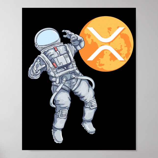 Póster Ripple XRP Criptocurrency -Astronauta criptográfic (Frente)