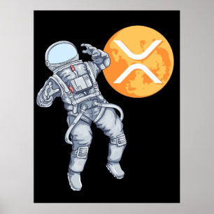 Póster Ripple XRP Criptocurrency -Astronauta criptográfic
